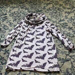 Kate Quinn Purple Bat Print Kids Casual Dress